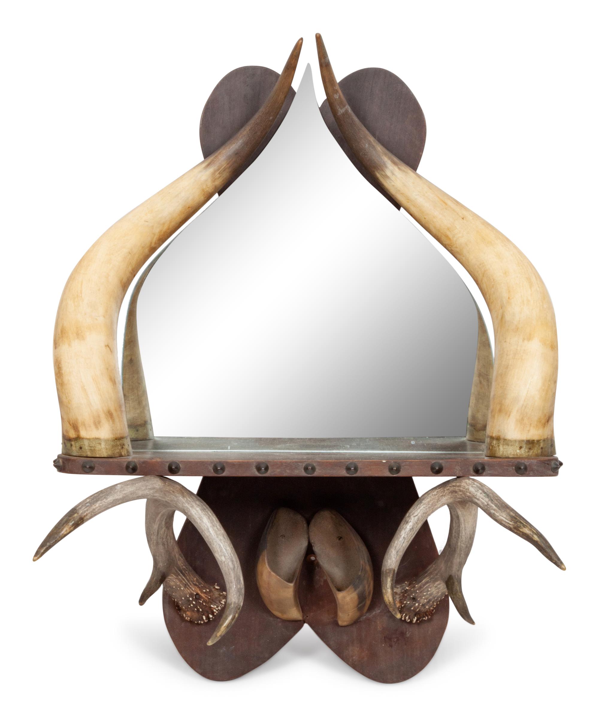 Horned Hanging Shelf and Mirror