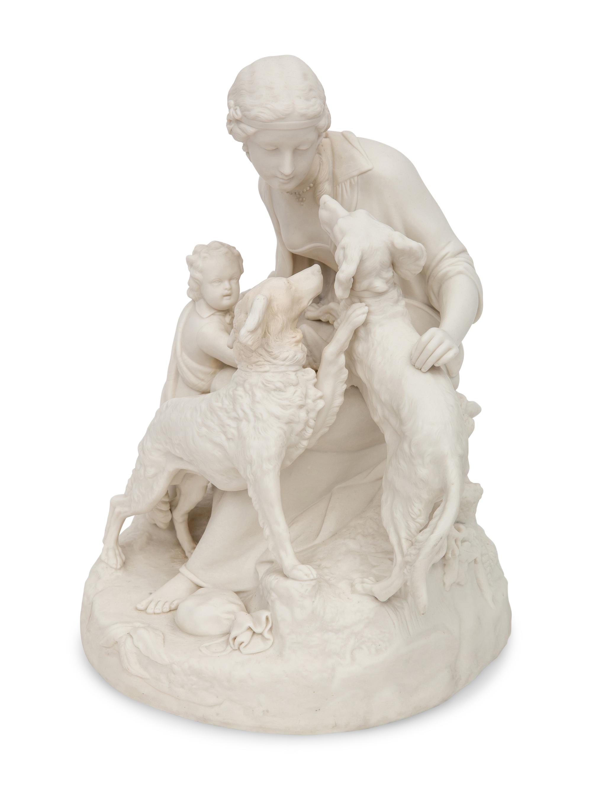 An English Parian Figural Group