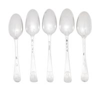 Five Irish Silver Soup Spoons