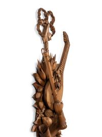 A Pair of Louis XV Style Carved Wood Musical Trophies
