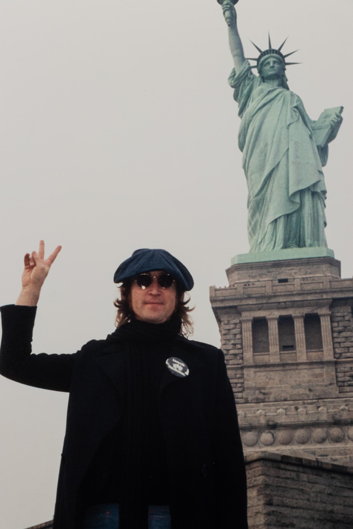 Bob Gruen (born 1945) John Lennon, Statue of Liberty, New York City, 1974