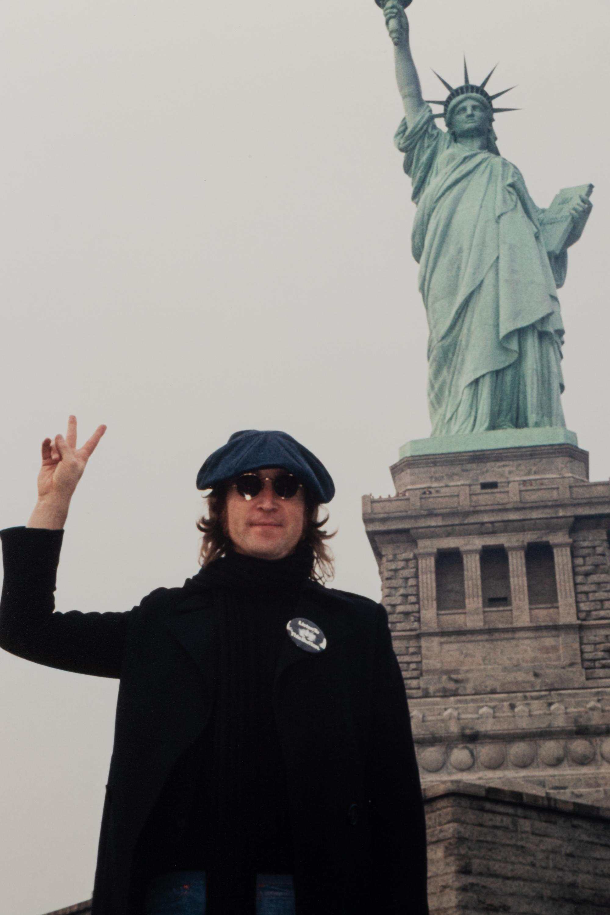 Bob Gruen (born 1945) John Lennon, Statue of Liberty, New York City, 1974