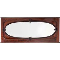 A George III Style Cartouche and Gadroon Carved Mahogany Overmantel Mirror