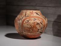 Acoma / Laguna Polychrome Parrot Pottery Jar