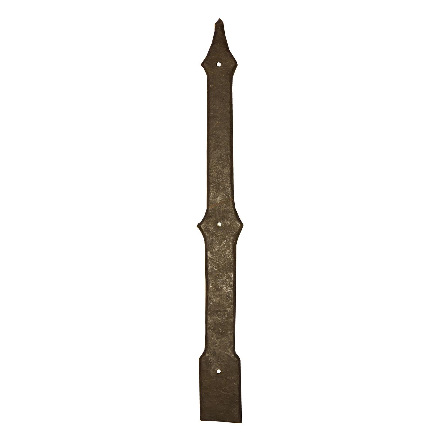 A Set of Two Wrought Iron Strap Hinges from the Estate of Jose Thenee 19.75" W x 2" D x .25" H — Argentina, 20th Century