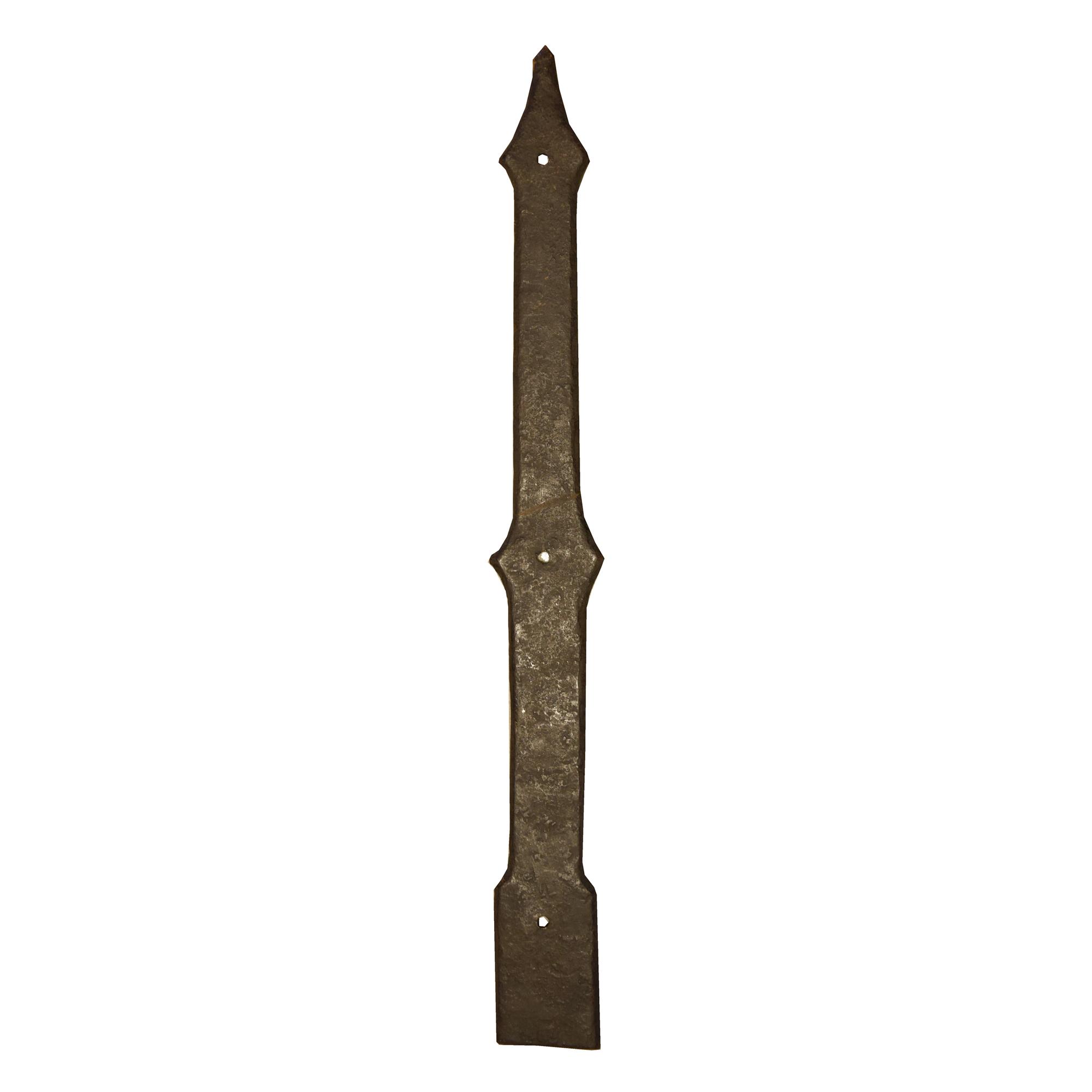 A Set of Two Wrought Iron Strap Hinges from the Estate of Jose Thenee 19.75" W x 2" D x .25" H — Argentina, 20th Century