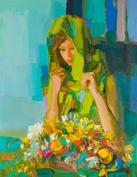 Nicola Simbari, (Italian, 1927–2012), The Green Shawl, 1967