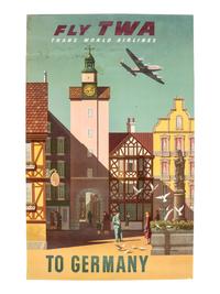 [TRAVEL]. A group of 3 TWA posters promoting travel to Germany and Switzerland. Ca 1950s.