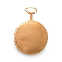 18K YELLOW GOLD AND ENAMEL AUTOMATON QUARTER REPEATER OPEN FACE POCKET WATCH