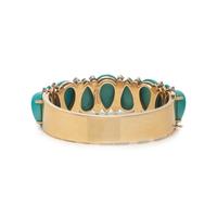 LAYKIN ET CIE, YELLOW GOLD, TURQUOISE AND DIAMOND BANGLE BRACELET