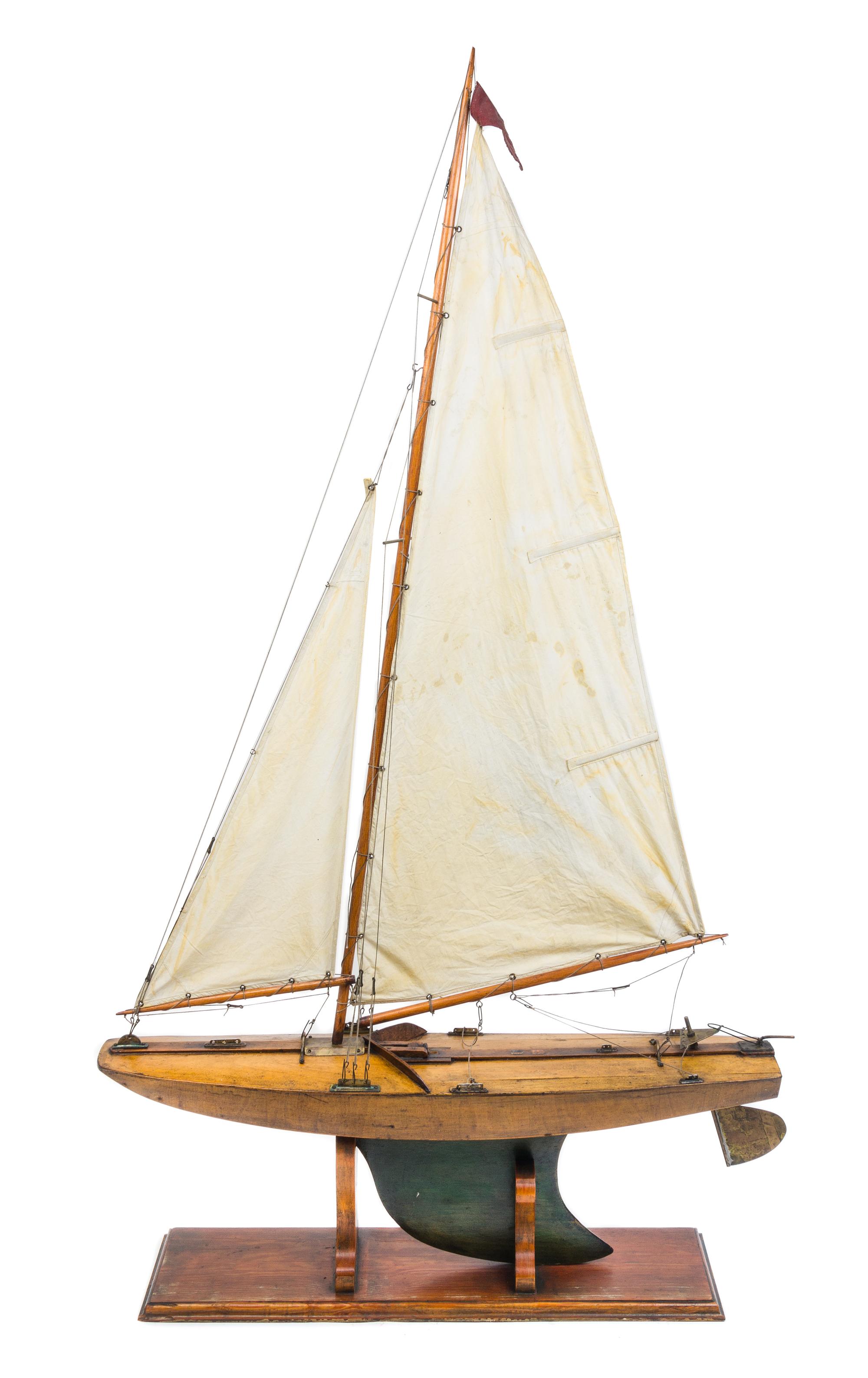 An English Model of a Sailboat Width 29 inches. — LATE 19TH/EARLY 20TH CENTURY