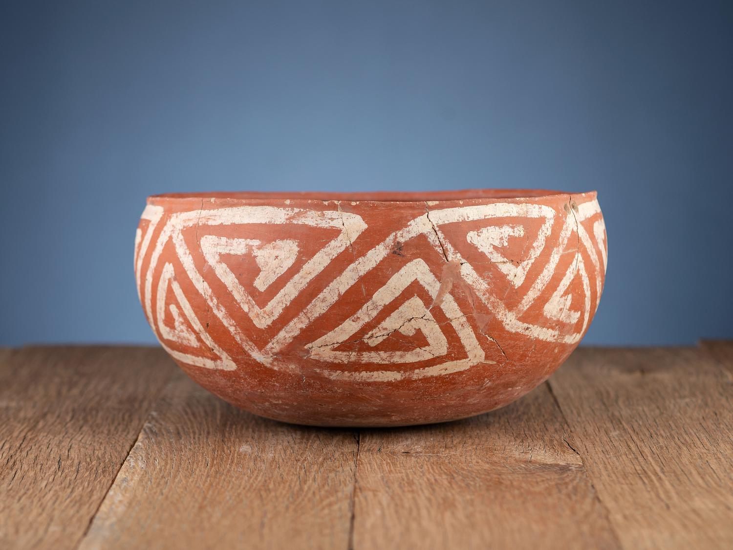 Pinedale Black-on-Red and St. Johns Polychrome Pottery Bowls