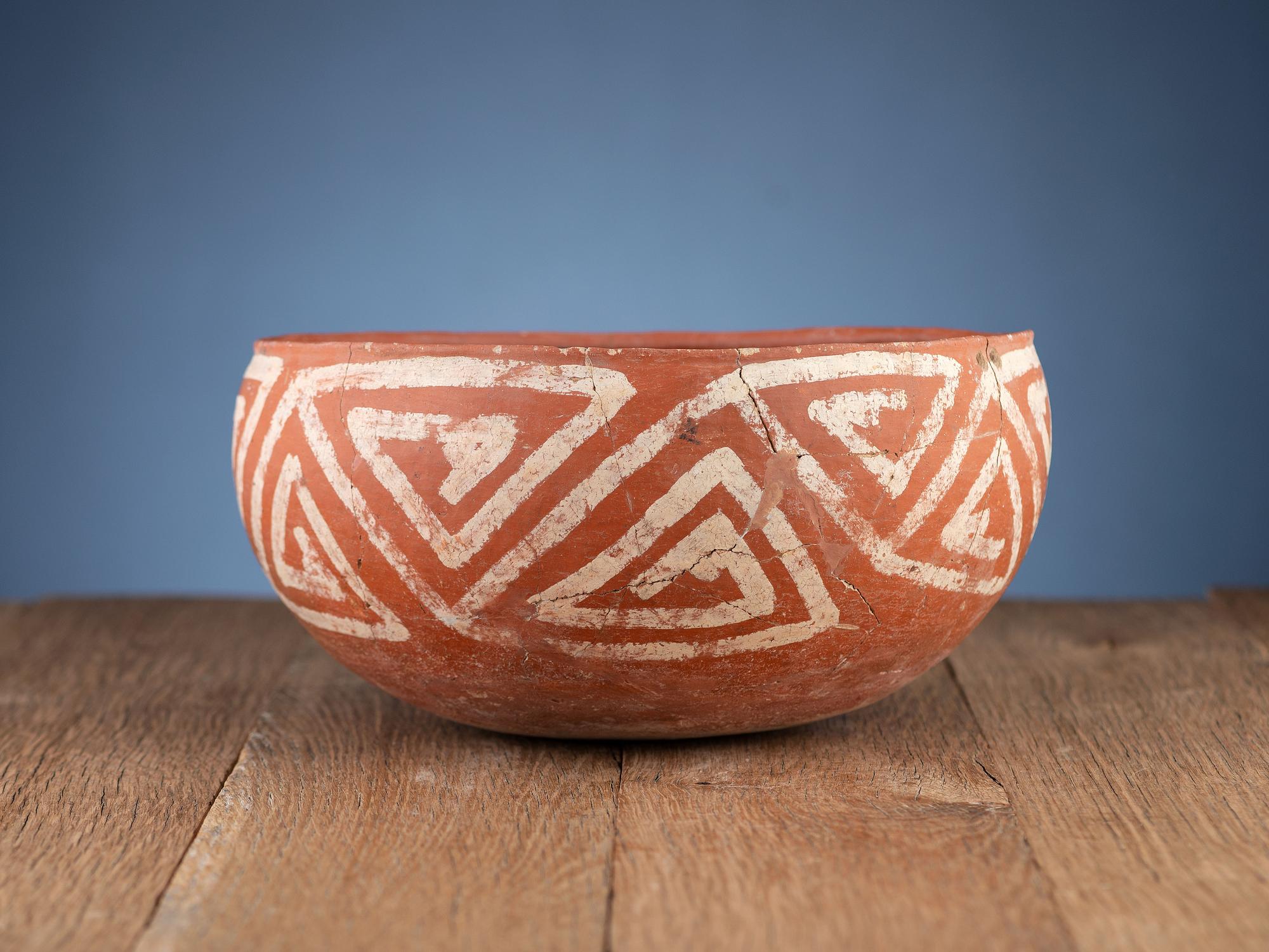 Pinedale Black-on-Red and St. Johns Polychrome Pottery Bowls