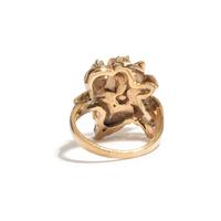 YELLOW GOLD AND DIAMOND FLOWER RING