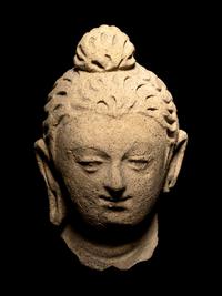 Four Gandharan Stucco Fragmented Heads