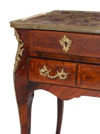 A Louis XV Style Gilt Bronze Mounted Kingwood Marble-Top Occasional Table