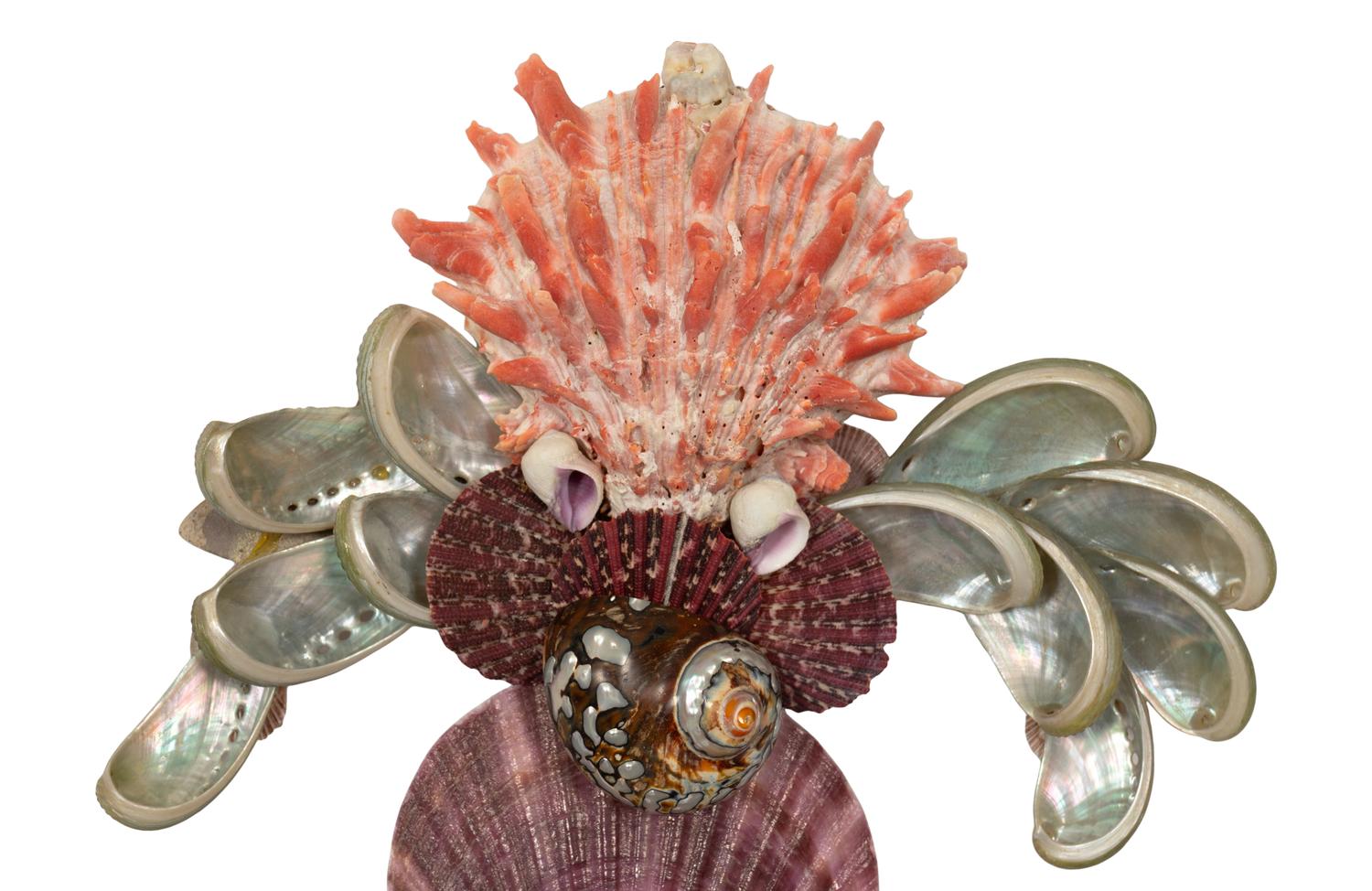 A Pair of Venetian Grotto Style Shellwork Two-Light Sconces
