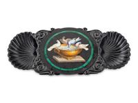 An Italian Double-Shell Carved and Micromosaic-Inset Vide Poche