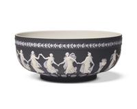 A Wedgwood Black and White Jasperware Centerpiece Bowl