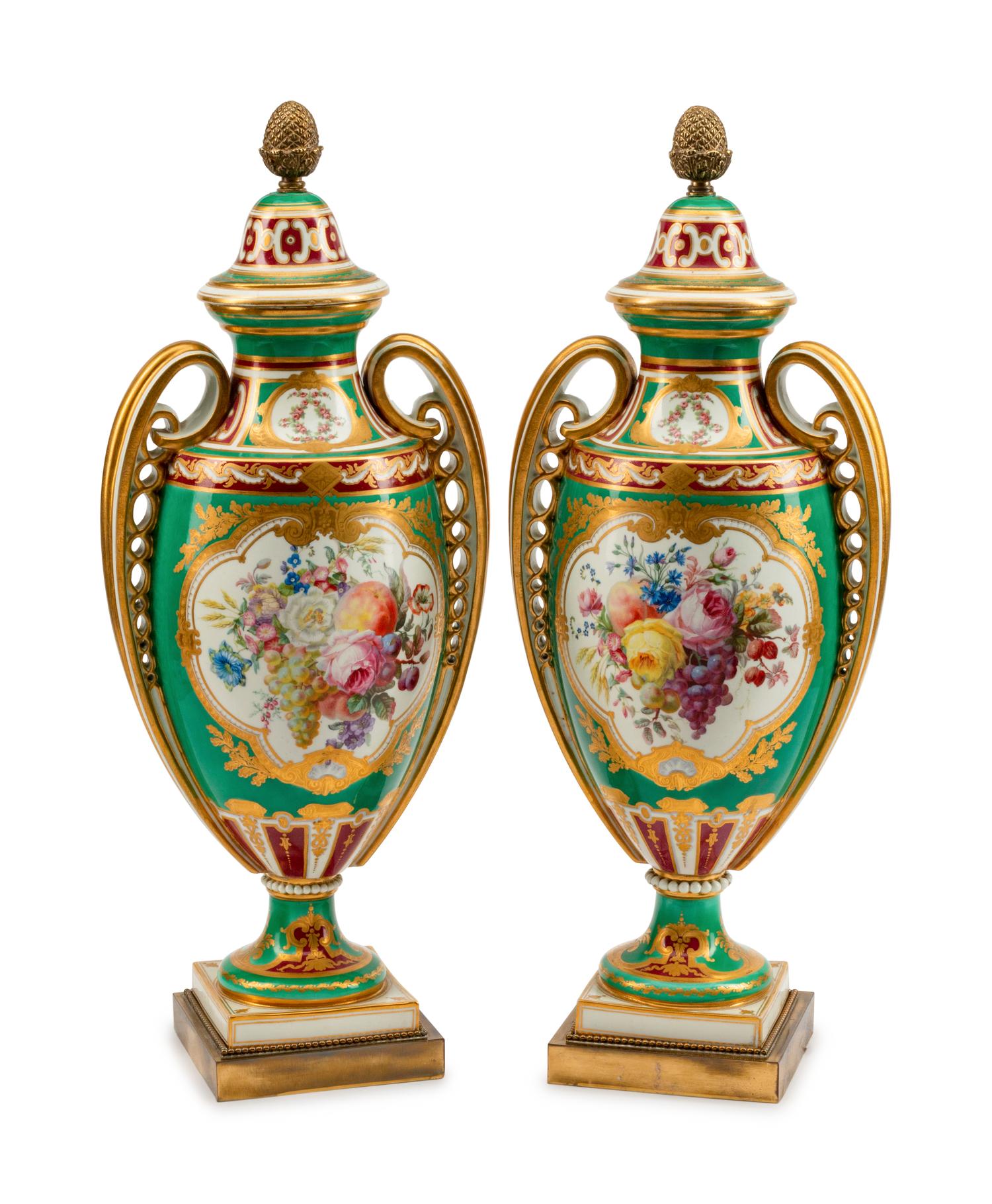 A Pair of Sèvres Style Porcelain Vases — LATE 19TH CENTURY