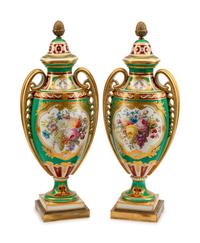 A Pair of Sèvres Style Porcelain Vases — LATE 19TH CENTURY