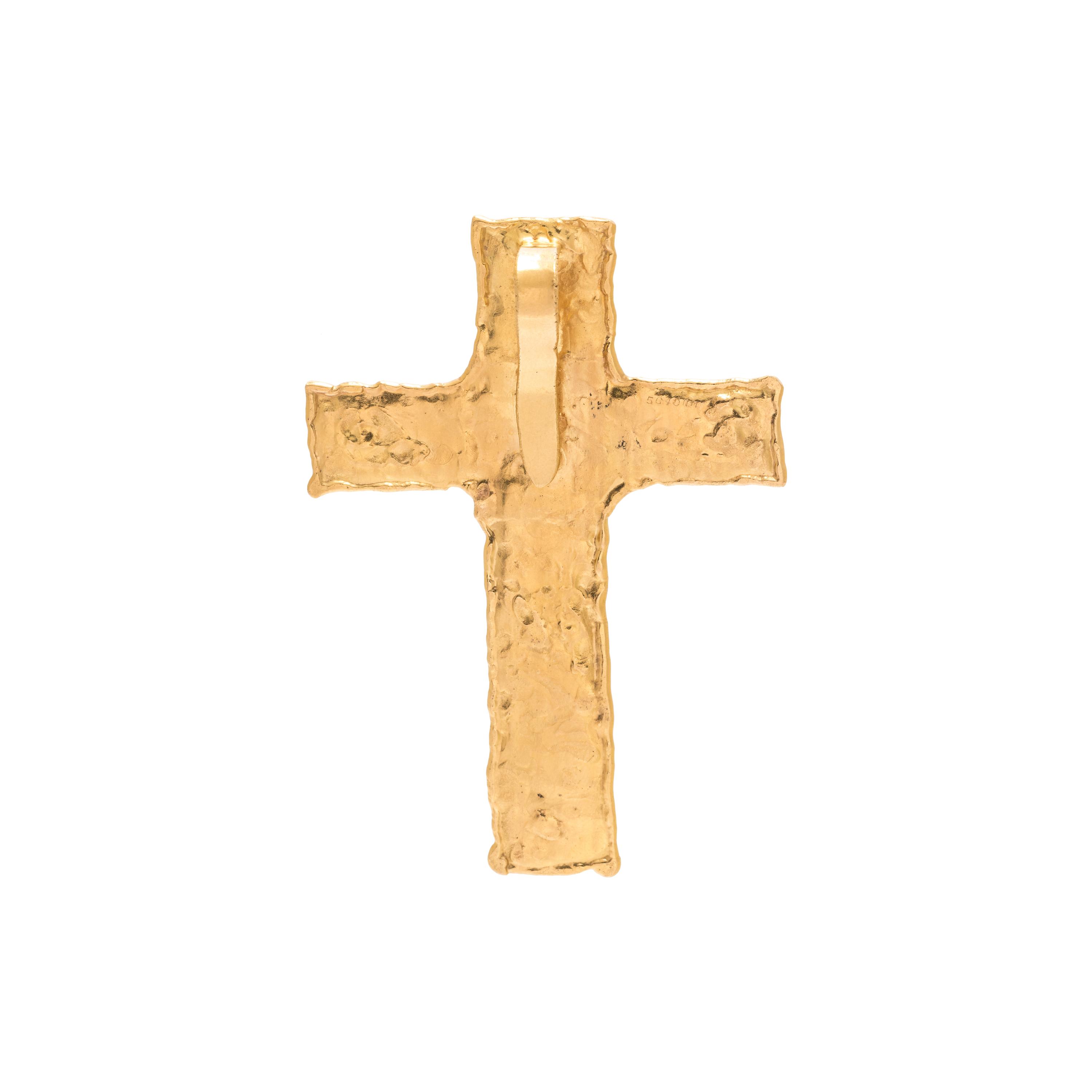 JEAN MAHIE, YELLOW GOLD CROSS PENDANT