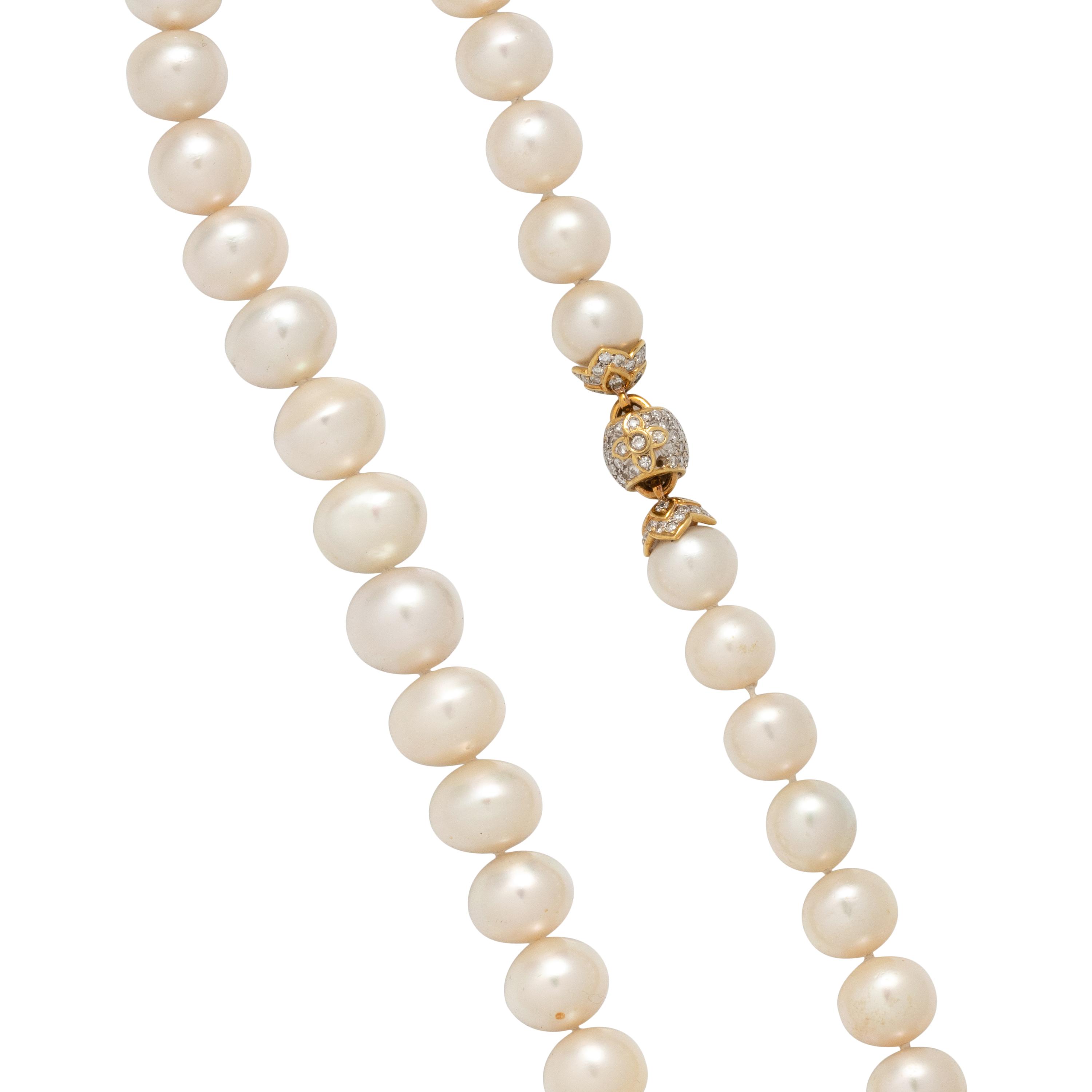 CULTURED SOUTH SEA PEARL AND DIAMOND NECKLACE