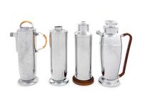 A Group of Four Chromed Metal Cocktail Shakers