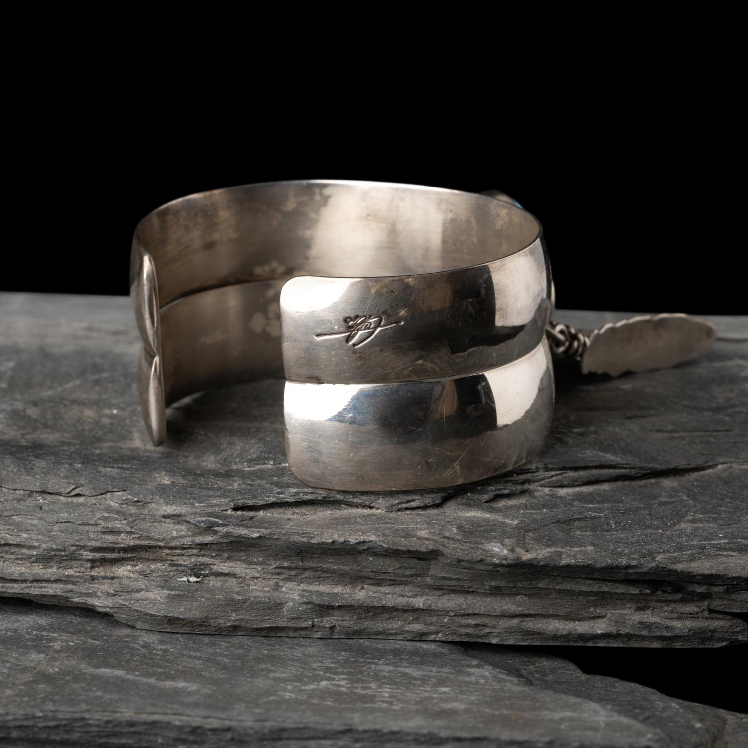 Southwestern-style Sterling Silver and Turquoise Cuff Bracelet