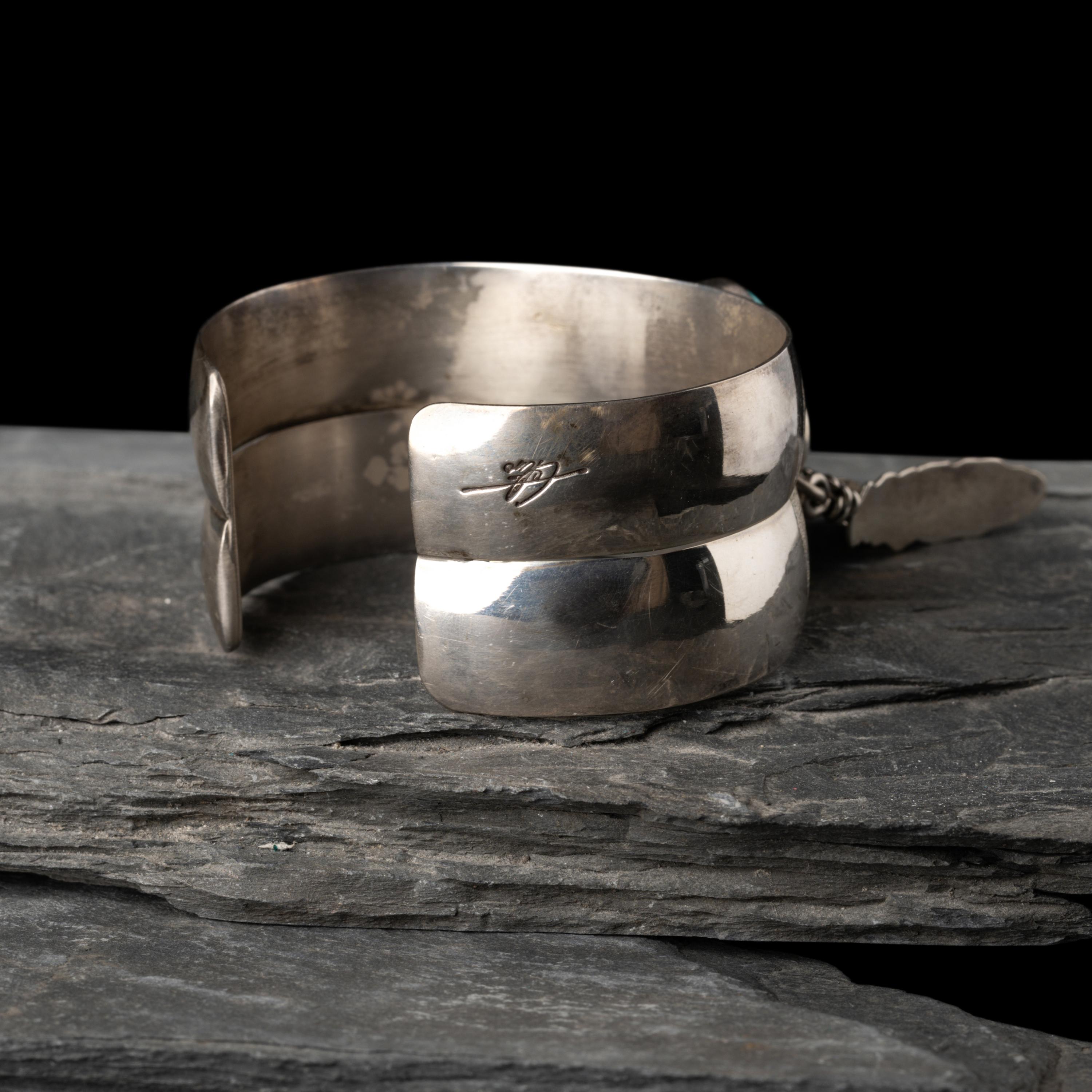 Southwestern-style Sterling Silver and Turquoise Cuff Bracelet