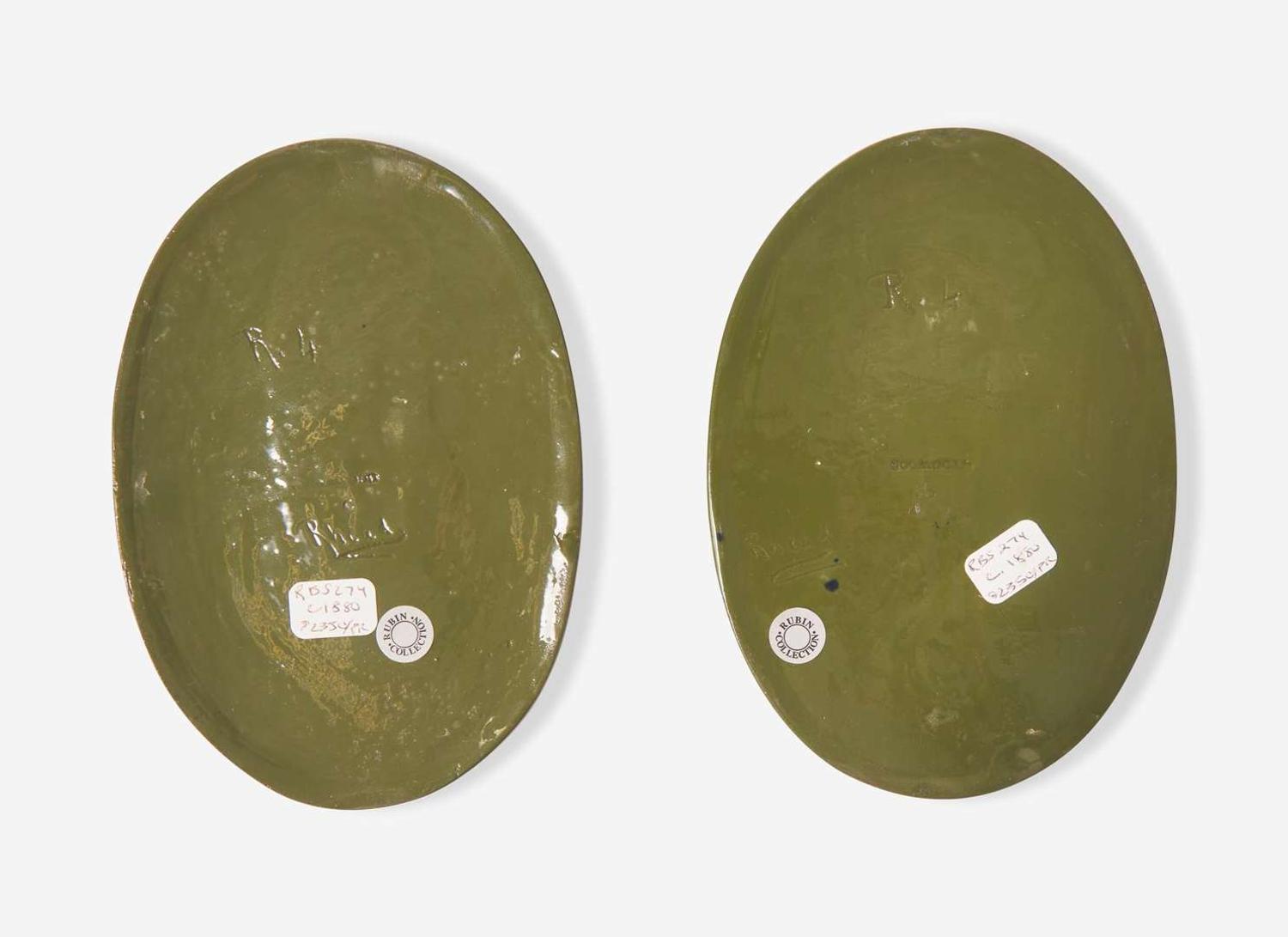 A Pair of Wedgwood Frederick Alfred Rhead Pâte-Sur-Pâte Plaques, UK, late 19th century
