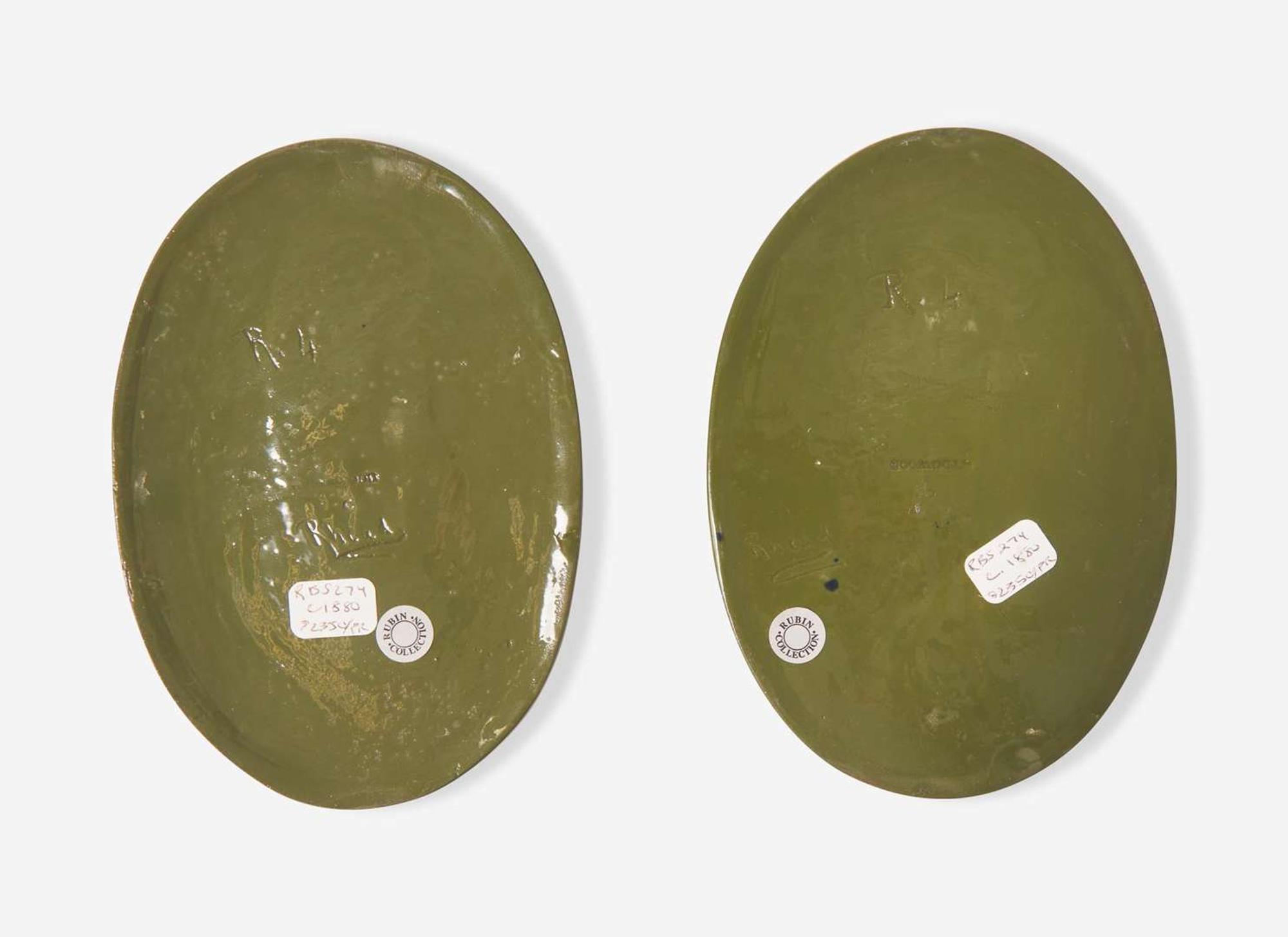 A Pair of Wedgwood Frederick Alfred Rhead Pâte-Sur-Pâte Plaques, UK, late 19th century