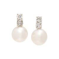 CULTURED SOUTH SEA PEARL AND DIAMOND EARRINGS