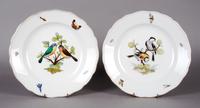 A Set of Two Meissen Porcelain Plates, Diameter 9 1/2 inches.