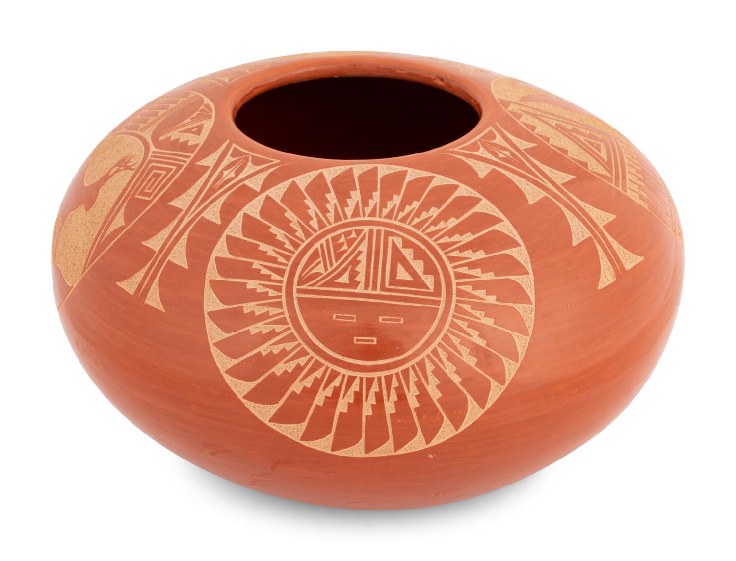 Sgraffito Pottery Redware Bowl