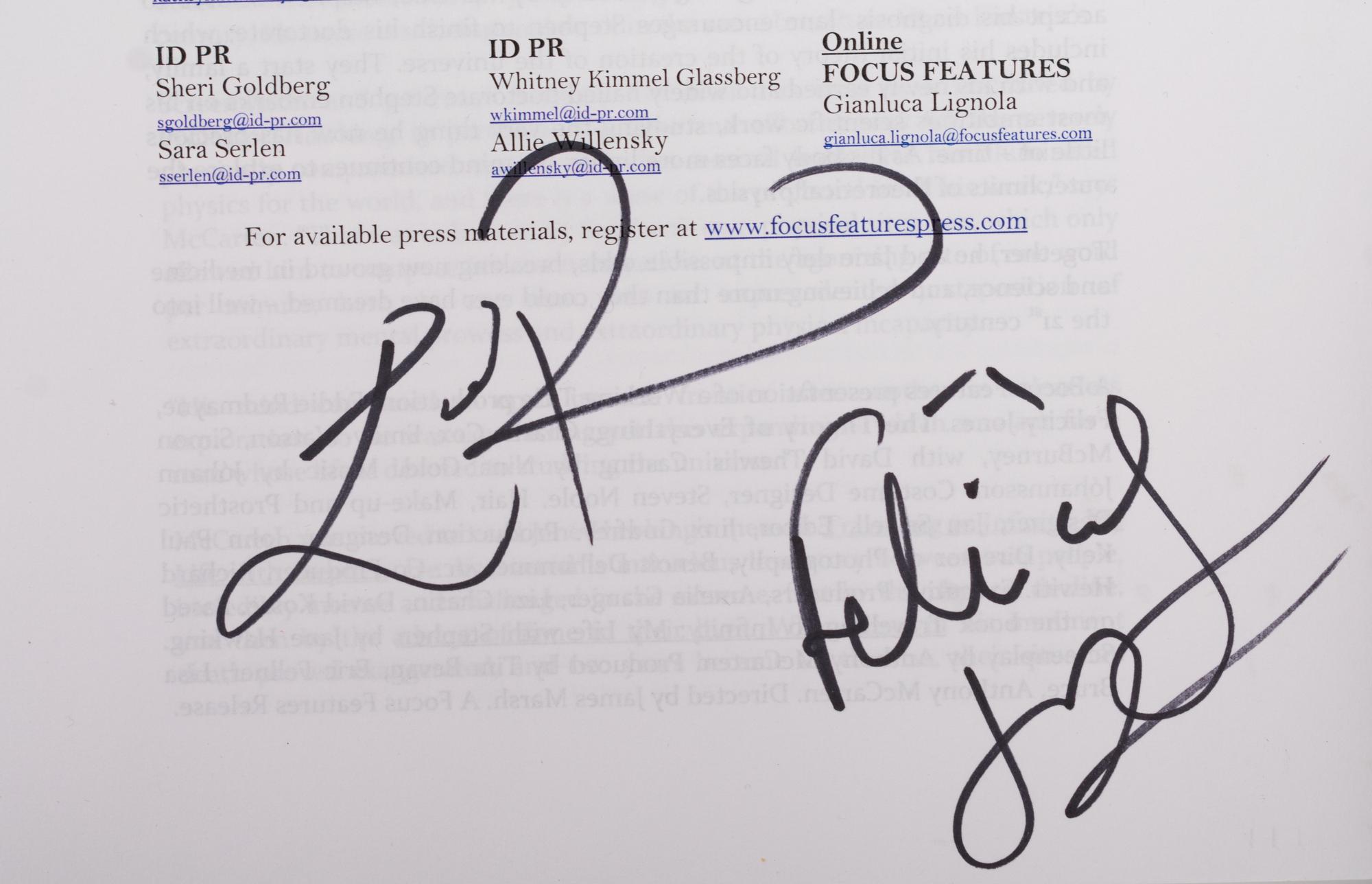 (Film Memorabilia) A group of memorabilia from 6 films, comprising: