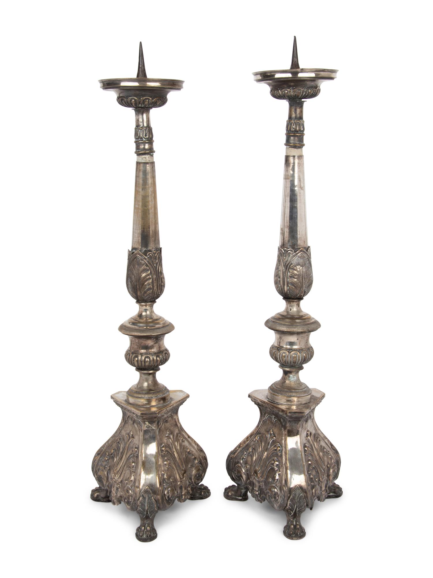 A Pair of Silver-Plate Pricket Sticks