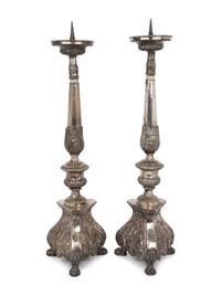 A Pair of Silver-Plate Pricket Sticks