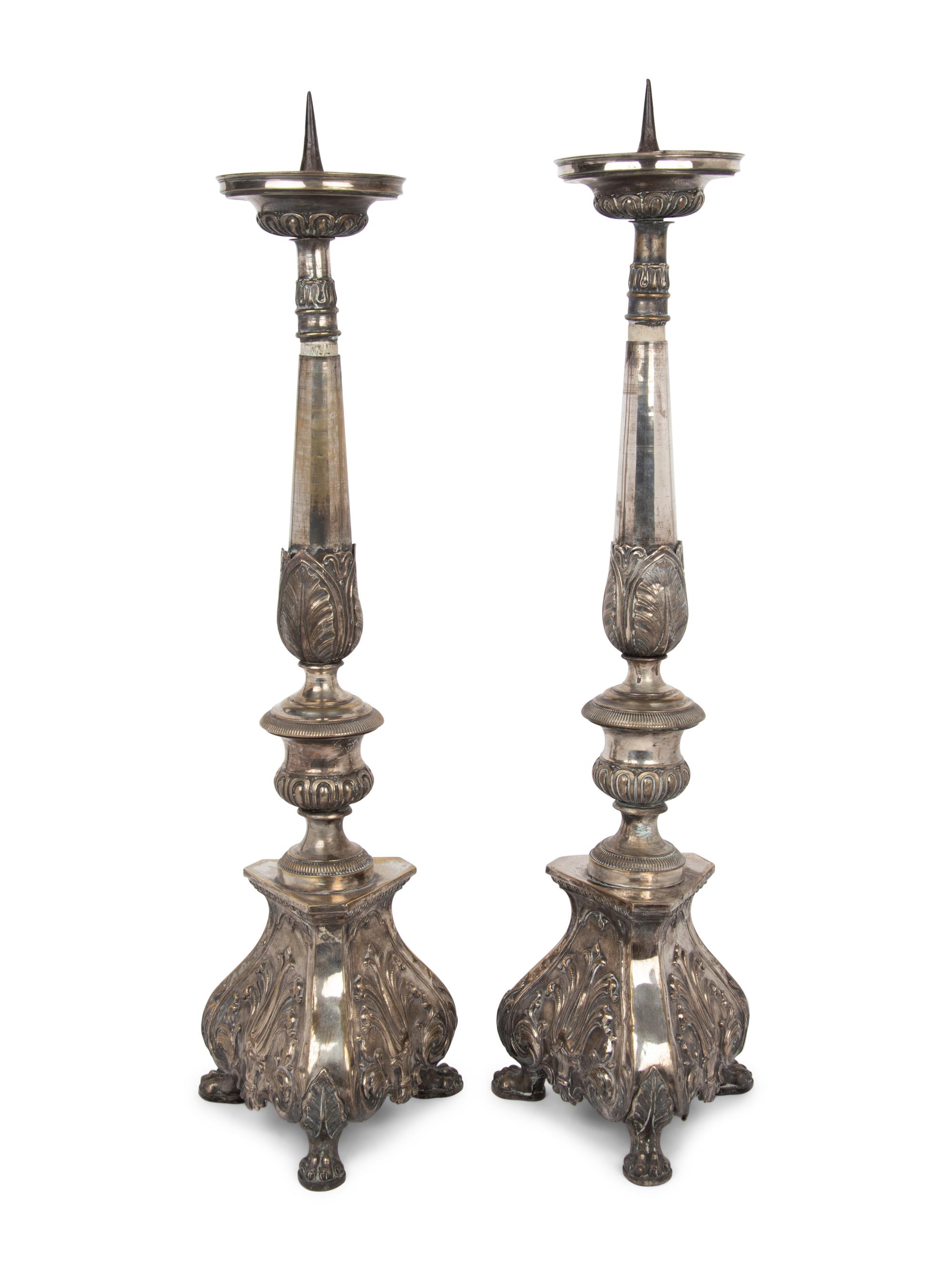 A Pair of Silver-Plate Pricket Sticks