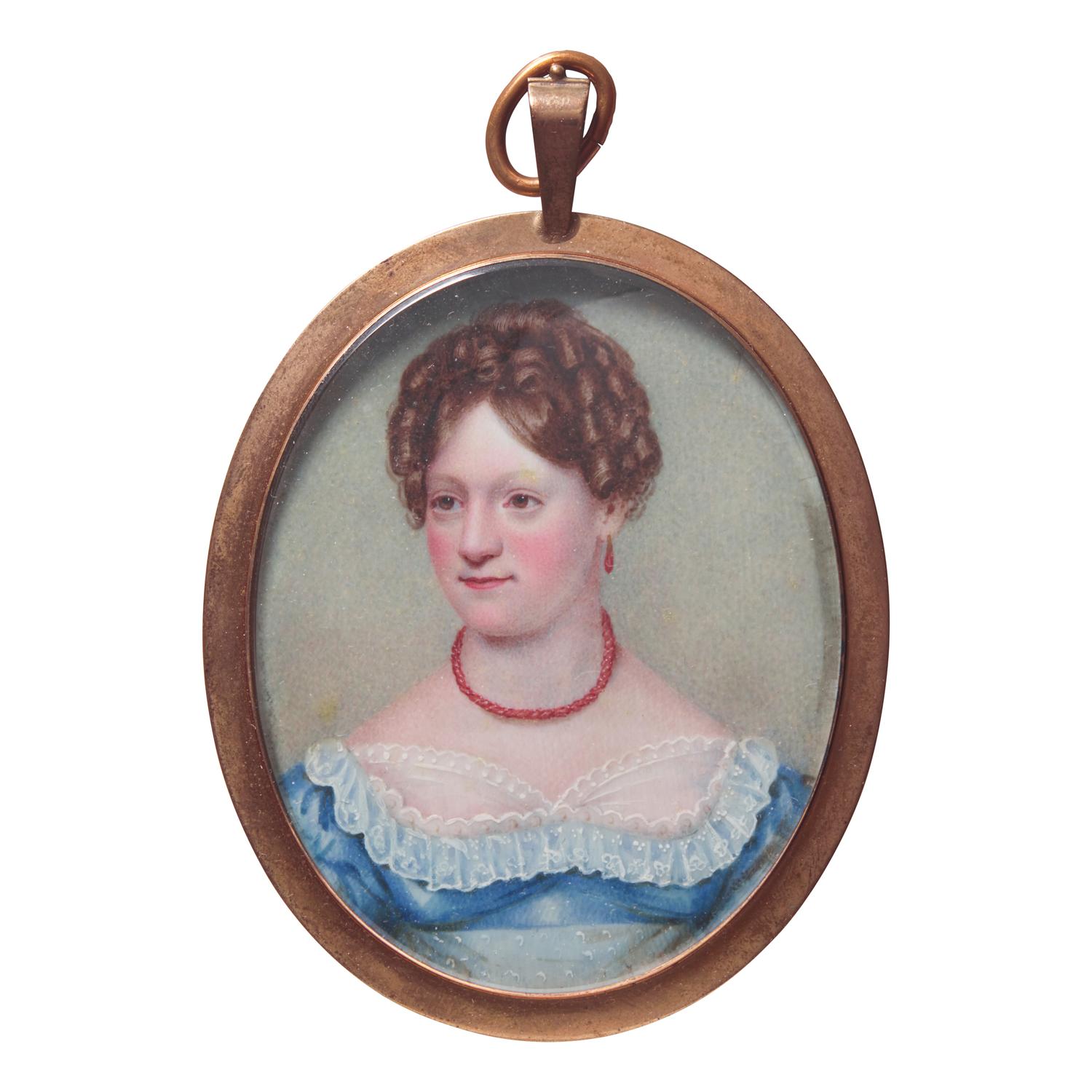English School 19th Century, A Portrait Miniature of a Woman