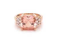 MORGANITE AND WHITE SAPPHIRE RING