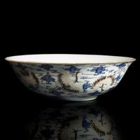 A Chinese Enameled "Cranes" Bowl, "Bao Shan Zhai" Mark 寶善齋製款 粉彩雲鶴圖盌
