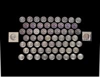 A Collection of Sixty-Two Benjamin Franklin Proof and Mint 50c Coins