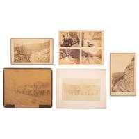 [Early Photography] G roup of 24 Photographs and Ephemera with Railroad Interest