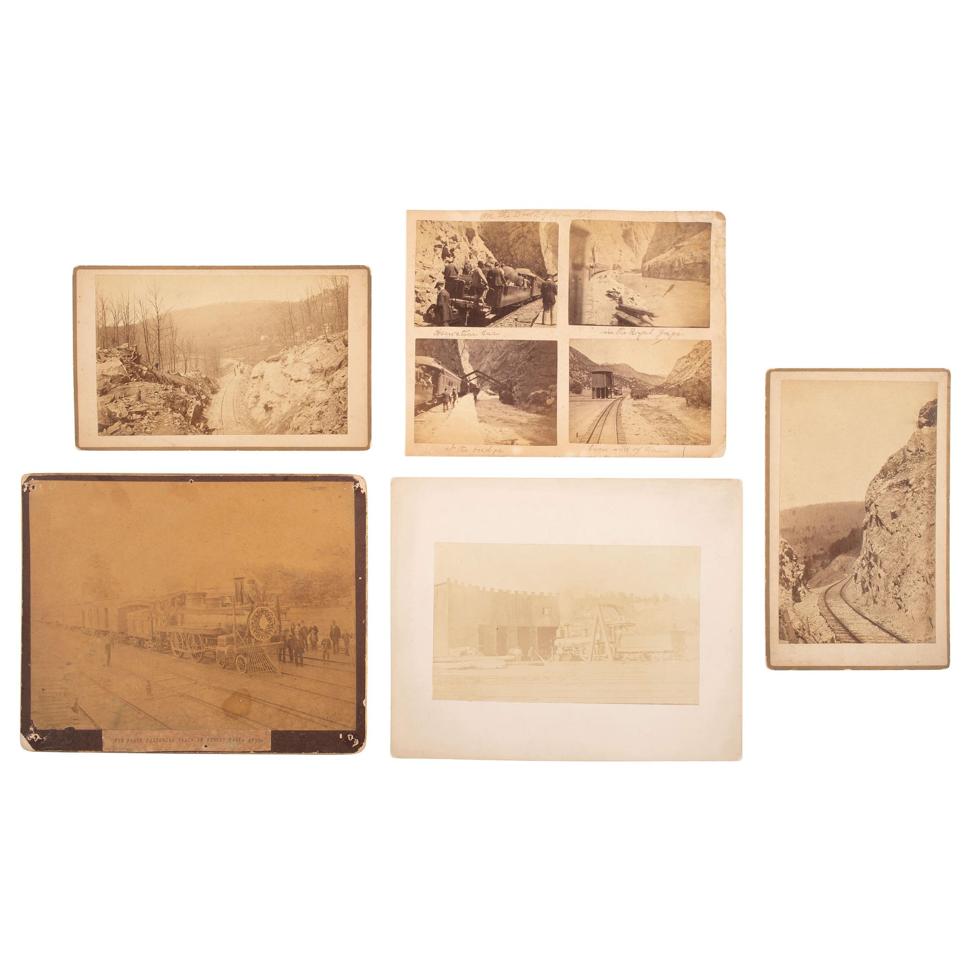 [Early Photography] G roup of 24 Photographs and Ephemera with Railroad Interest