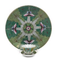 Three Chinese Export 'Cabbage Leaf' Porcelain Wares