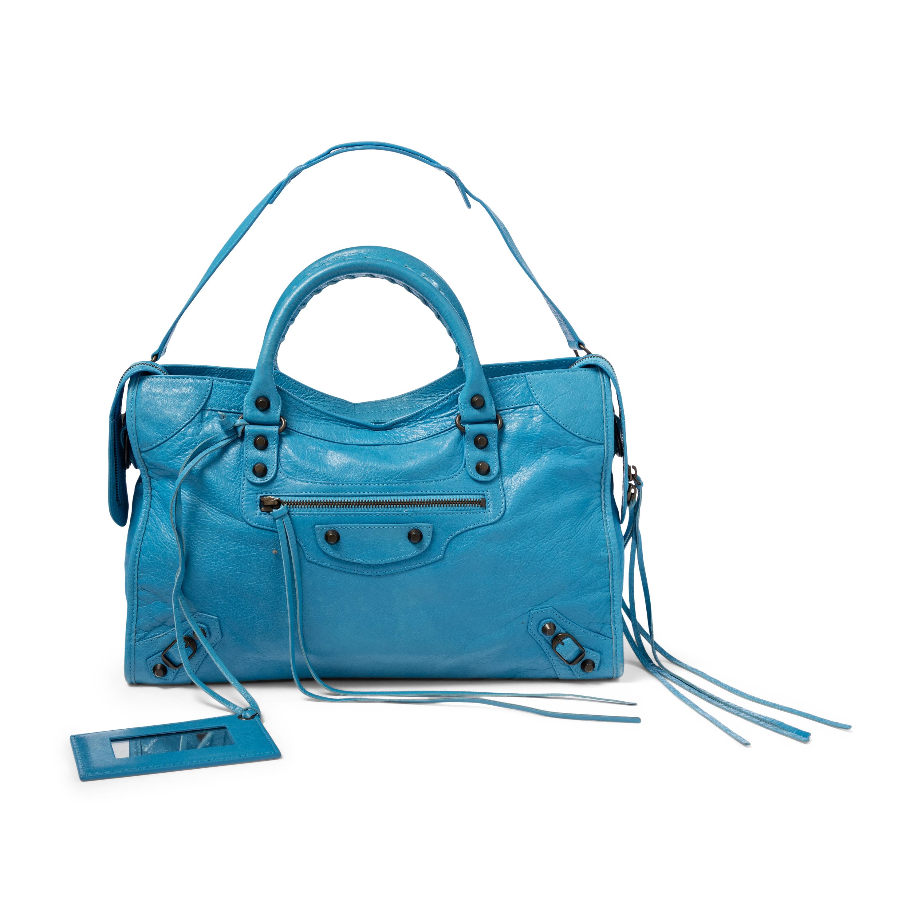 BALENCIAGA, SKY BLUE MEDIUM CITY BAG