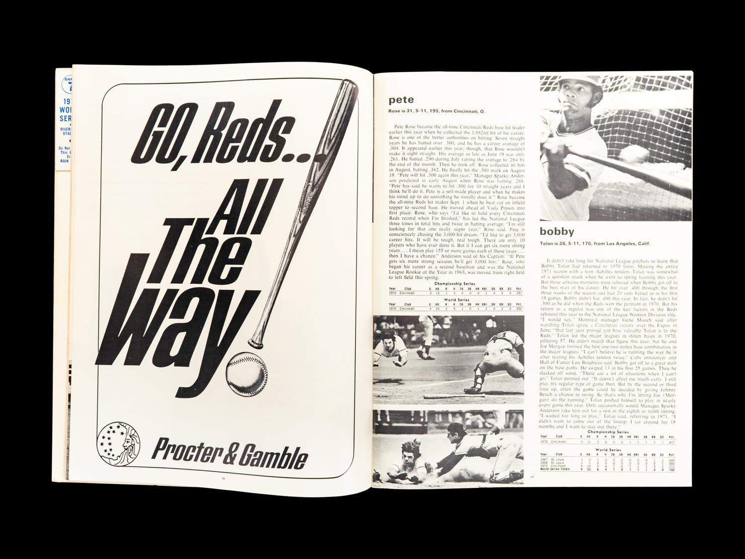 A Group of 1972 Oakland Athletics vs. Cincinnati Reds Game 7 On Site Items (Including Program and Tickets),