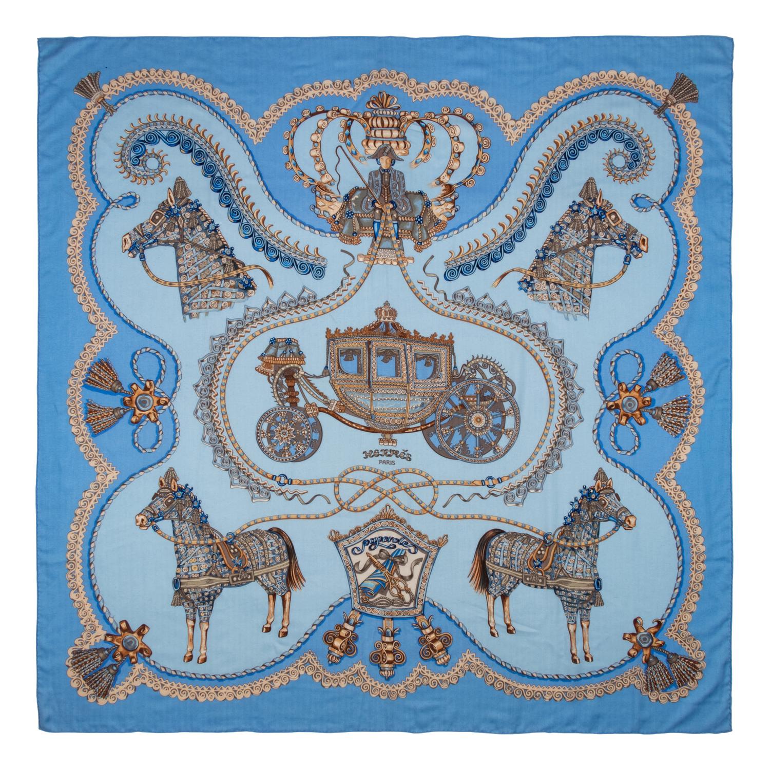 Two Hermès Cashmere-Silk Scarves, 90cm and 140cm