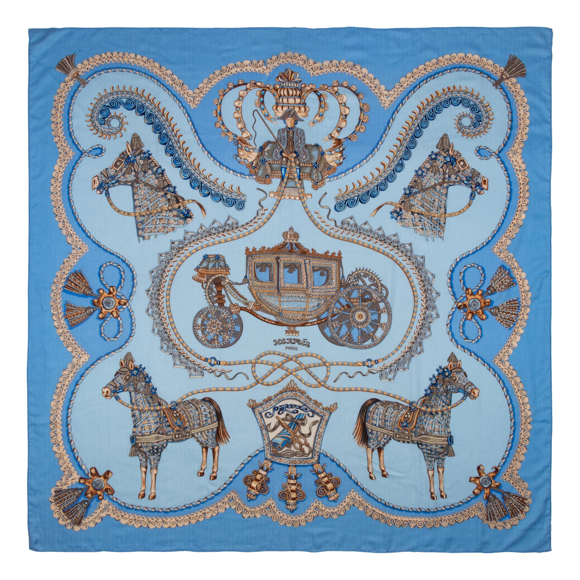 Two Hermès Cashmere-Silk Scarves, 90cm and 140cm
